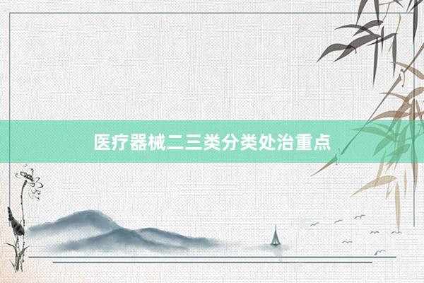 医疗器械二三类分类处治重点